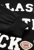 Black CLASSY UNTIL KICKOFF Plush Letter Patched Loose Sweatshirt