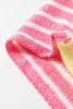 Multicolour Striped Exposed Seam Colorblock Patchwork Plus Size Sweater