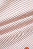Khaki Stripe Color Block Patchwork Detail Frilled Collar Button Down Shirt