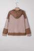 Goat Oversize Waffle Patchwork Exposed Seam Casual Hoodie