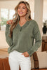 Black Mineral Wash V Neck Knit Exposed Seam Drop Shoulder Loose Sweater