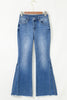 Ashleigh Blue Cut out Side Frayed Hemline Flare Jeans