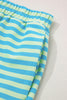 Pink Stripe Color Block Detail Long Sleeve Pullover Elastic Waist Pull On Shorts 2pcs Set