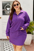 Wisteria Collar Half Zip Pullover Mini Skirt Plus Size 2pcs Set