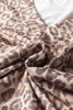 Light French Beige Leopard Print V Neck Pullover Mini Skirt 2pcs Set