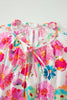 Pink Plus Size Floral Print Ruched Short Sleeve Blouse