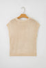 Parchment Bowknot Applique Cap Sleeve Sweater