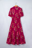 Red Floral Print Frilled V Neck Short Sleeve Ruffle Maxi Dress