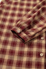 Red Plaid Print Ruffled Long Sleeve Patchwork Hem Mini Shirt Dress