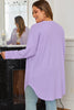 Orchid Petal Plus Size Waffle Knit Button Front Cardigan