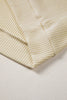 Apricot Ribbed Color Block Leopard Contrast Sleeve Loose Tee