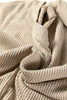 Jet Stream 3D Ribbed V Neck Pullover Drawstring Pants 2 Piece Lounge Set