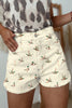 Beige Wild Duck Mallard High Waist Frayed Denim Shorts