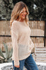Smoke Gray Crochet Hollow-out Jumper Top Sweater