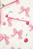 White Floral Print Contrast Pipping Short Pajamas Set