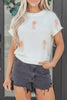 White Short Sleeve Knit Contrast Bow Knot Loose Sweater
