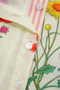 Beige Floral Striped Patchwork Ruffled Collar Short Sleeve Shirt