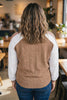 Coffee V Neck Lace Sleeve Patchwork Plus Size Blouse