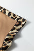Light French Beige Leopard Trim Round Neck Loose T Shirt