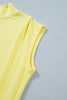 Black Solid Color High Neck Cap Sleeve Loose Top