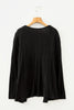 Black Ribbed Open Front Knitted Top with Pockets