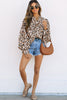 Jet Stream Oversized Leopard Print Balloon Sleeve Casual Shirt