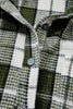 Black Plaid Print Textured Knit Buttoned Shacket