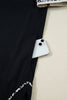 Black Leopard Trim Notched Neck Short Puff Sleeve Shift Mini Dress