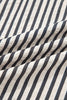 Black Stripe Polo Collar Half Zip Short Puff Sleeve Blouse