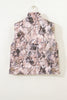 Brown Camo Leaf Print Winter Puffer Vest