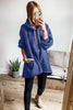 Four Leaf Clover Fleece Lined Adjustable Drawstring Oversize Tunic Hoodie