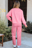 Sachet Pink Solid Color Patchwork Pullover Top and Cargo Pants Set