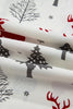 White Christmas Fashion Print Velvet Trim Bow Knot Pajama 2pcs Short Set