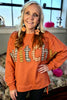 Flamingo Halloween Witchy Plaid Slogan Embroidered Patch Tunic Sweatshirt