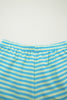 Pink Stripe Color Block Detail Long Sleeve Pullover Elastic Waist Pull On Shorts 2pcs Set
