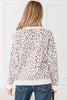 Orange Leopard Drop Shoulder Chunky Knitted Cardigan Sweater
