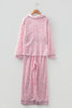 Pink Leopard Print 2cps Long Pajama Set