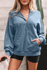 Black Half Zip Kangaroo Pocket Mineral Wash Baggy Hoodie