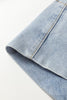 Beau Blue Mid Rise Pearl Embellished Split Wide Leg Jeans