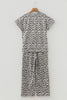 Beige Leopard Print Casual Tee and Pants 2pcs Outfit