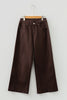 Red Sandalwood Solid Color Seamed Center Wide Leg Cropped Jeans