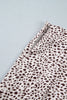 Brown Cheetah Print Trim Split Long Western Skirt