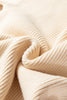 Jet Stream Ribbed Knit Ribbon Knot Backless Drop Shoulder Sweater