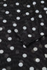 Black Polka Dot Patterned Bodycon Mock Neck Mesh Long Sleeve Top