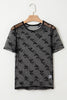 Black Bow Knot Dotted See-through Mesh Patched Slim Fit Blouse