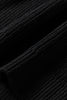 Black Contrast Striped Trim V Neck Drop Shoulder Sweater