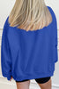 Black Solid Color Oversized Mock Neck Sweatshirt