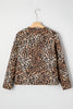 Khaki Leopard Quilted Tie Front Jacket