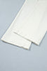 White Solid Color Scalloped Patch Pocket Shift Jeans