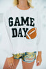 White GAME DAY Graphic Varsity Pullover Sweatshirt